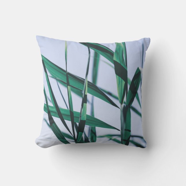 Coussin Pale Pastel Green Gris Reeds (Recto)