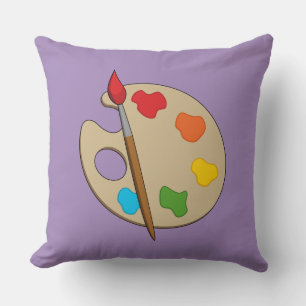 Coussin Palette Artiste avec pinceau