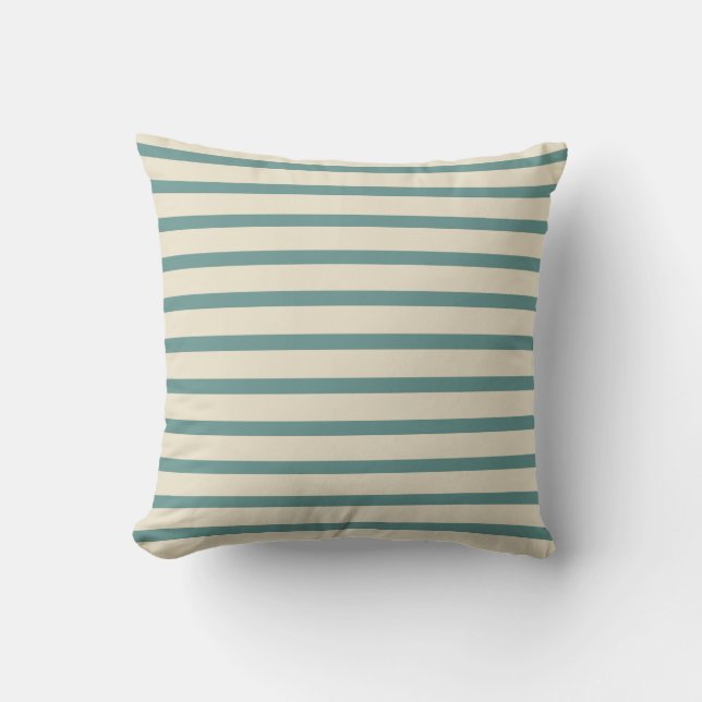 Coussin Palette de plage : Rayures turquoises sur le sable (Recto)