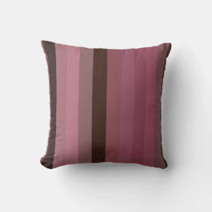 Coussin Palette de rayures douces Rose Poussiéreux et Brun