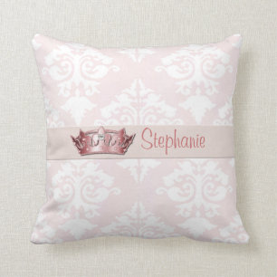 Coussin Pâlissez - la princesse rose carreau de damassé