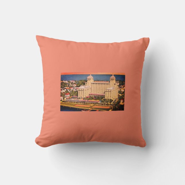 Coussin Palm Beach, Floride - Vintage Skyline Photo (Recto)