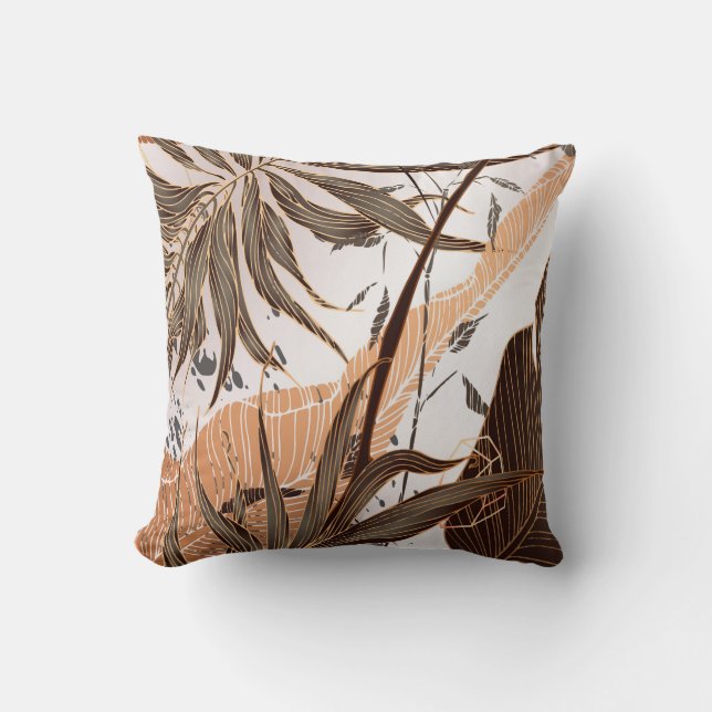 Coussin Palm Feuille Gold Marble Design (Recto)