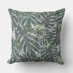 Coussin Palm Monstera Feuilles et gouttes d'eau Motif phot