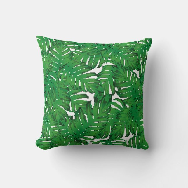 Coussin Palm Monstera Motif sans couture. Tropique verte b (Recto)