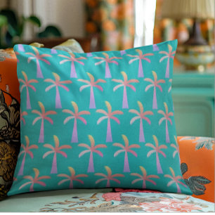 Coussin Palm Springs bleu turquoise Palm Tree
