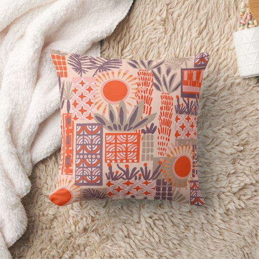 Coussin Palm Springs Cactus Et Palm Tree Design (Couverture)