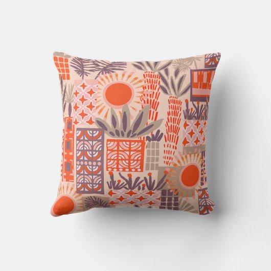 Coussin Palm Springs Cactus Et Palm Tree Design (Verso)