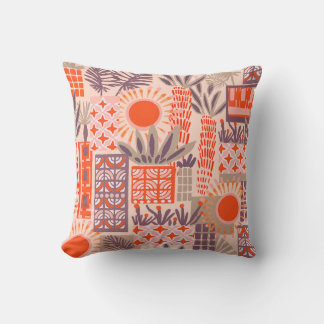 Coussin Palm Springs Cactus Et Palm Tree Design