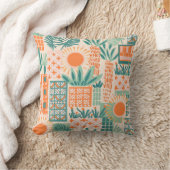 Coussin Palm Springs Sunny Cactus Et Palm Design (Couverture)