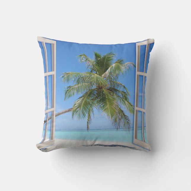 Coussin Palm Tree Plays Peek-a-Boo (Recto)
