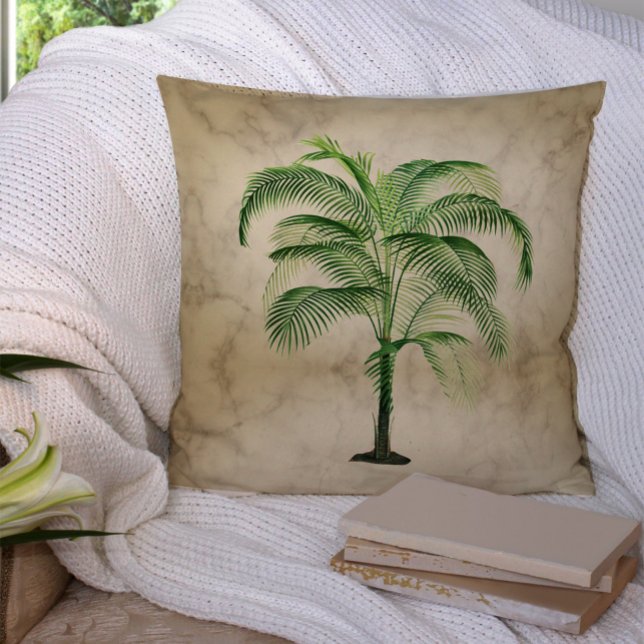 Coussin Palm Tree Tropical Vintage Élégant (Créateur téléchargé)