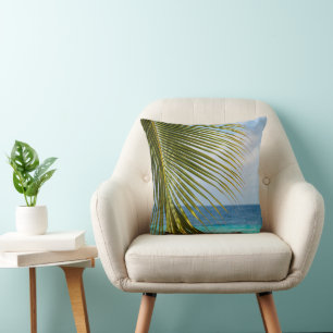 Coussin Palme de verre luxuriante Océan 1