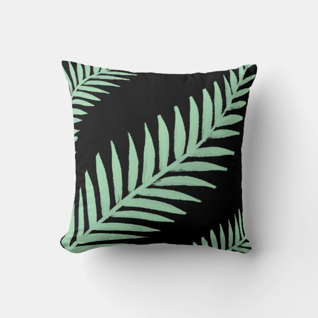 Coussin Palme verte à la menthe (Recto)