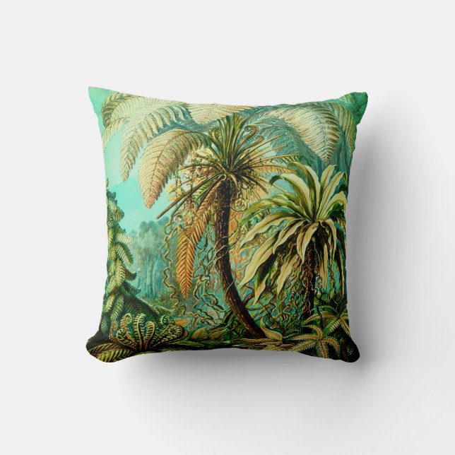 Coussin Palmes botaniques vintages Ernst Haeckel (Recto)