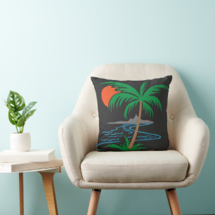 Coussin Palmier au bord de la rivière Art de coucher de