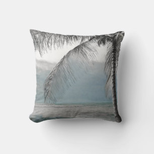 Coussin Palmier blanc Cocotier Paradis de plage élégant