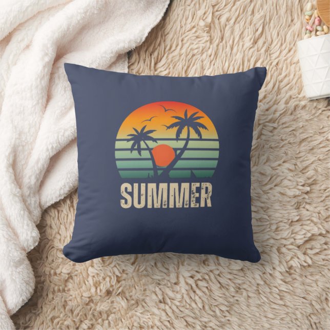 Coussin Palmier coucher de soleil pour enfants (Couverture)