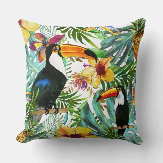 Coussin Palmier Palmier du Paradis tropical moderne (Recto)