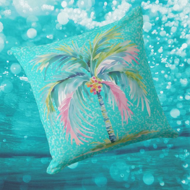 Coussin Palmier Pastel Tropical Intérieur (Tropical vibes!)