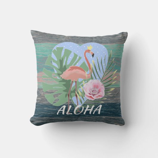 Coussin Palmier rose Flamant rose (Recto)