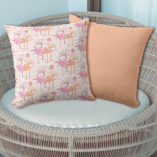 Coussin Palmier tropical Boho vintage (Créateur téléchargé)