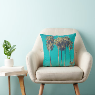Coussin Palmier Tropical Californie Rétro