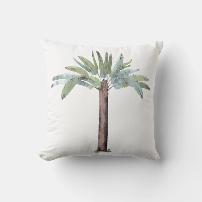 Coussin Palmier tropical d'aquarelle (Recto)