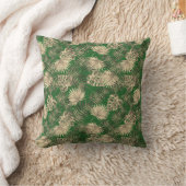 Coussin Palmier Tropical Feuille Motif Vert foncé Or (Couverture)