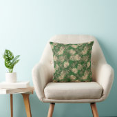 Coussin Palmier Tropical Feuille Motif Vert foncé Or (Chaise)