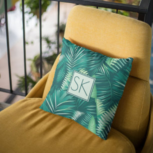 Coussin Palmier tropical Feuille vert Motif