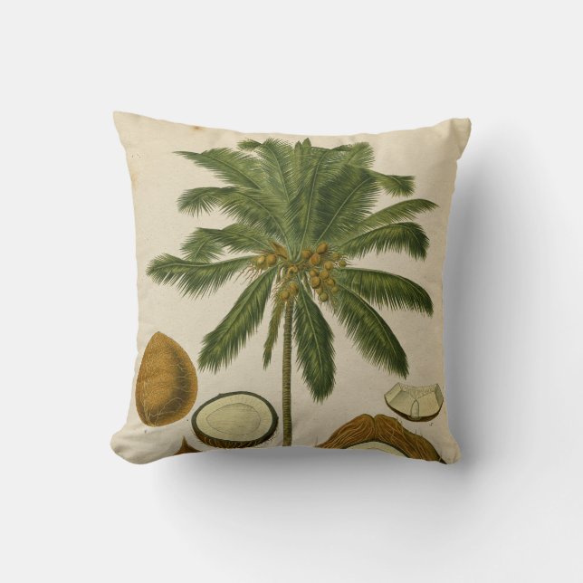Coussin palmier tropical vintage (Recto)