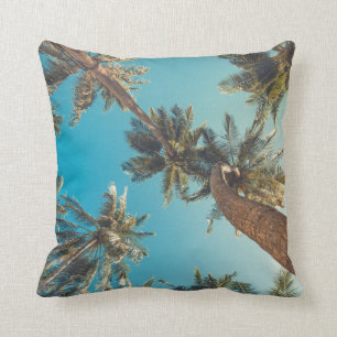 Coussin Palmiers au cru tropical de plage