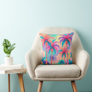 Coussin Palmiers colorés
