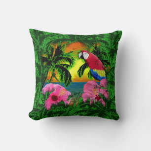 Coussin Palmiers Et Couchers De Soleil Sur L'Île