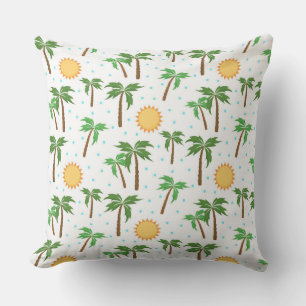 Coussin Palmiers et soleil