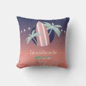 Coussin Palmiers, Surf, Plage String Lights (Recto)