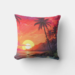 Coussin Palmiers tropicaux à l'extérieur de l'oreiller à l