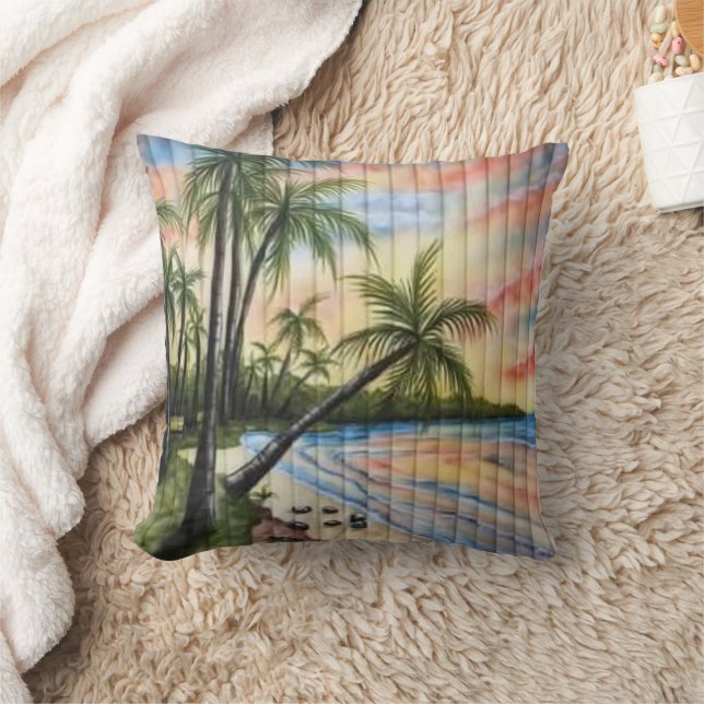 COUSSIN PALMIERS TROPICAUX AVEUGLES DE PLAGE (Couverture)