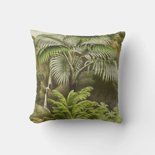 Coussin Palmiers tropicaux intérieurs (Recto)