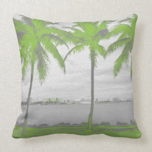 Coussin Palmiers vert de Miami, la Floride