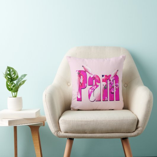 Coussin "Pam" Nom Réalisé Avec Des Cacatoès Australiens, (Chaise)