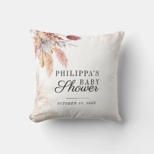 Coussin Pampas Grass Floral Boho Girl Baby shower