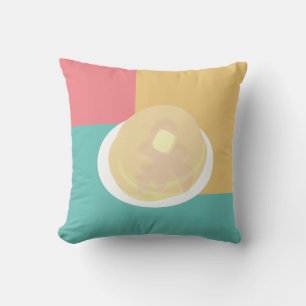 Coussin Pancakes Sirop qui dégoule Coloré Rose Turquoise