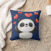 Coussin Panda à l'aquarelle adorable avec coeurs Enfants (Couverture)