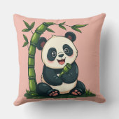 Coussin Panda Adorable Enlaçant du Bambou Dessin Animé Mig (Verso)
