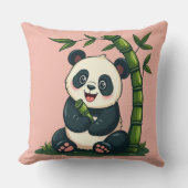 Coussin Panda Adorable Enlaçant du Bambou Dessin Animé Mig (Recto)