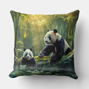 Coussin Panda Animal Wilderness Mur Art coloré