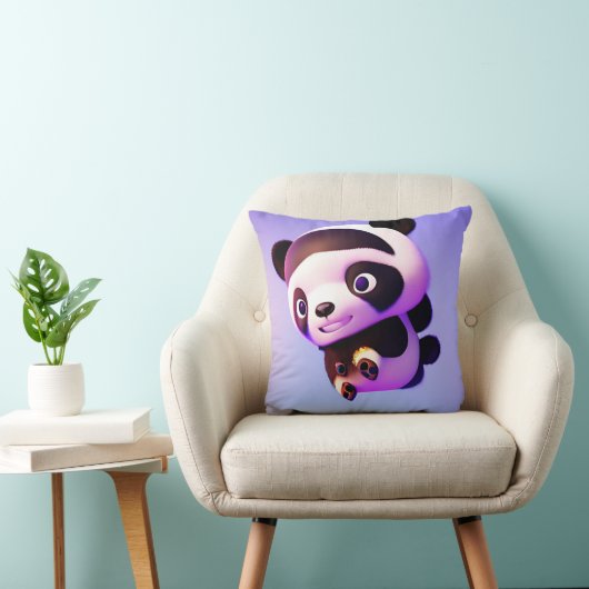 Coussin Panda Animé, (Chaise)