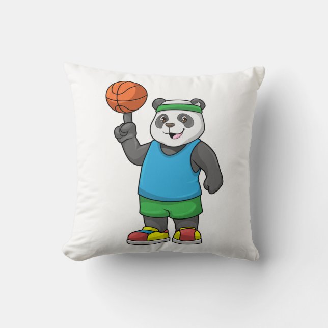 Coussin Panda at Sports with Basketball (Recto)